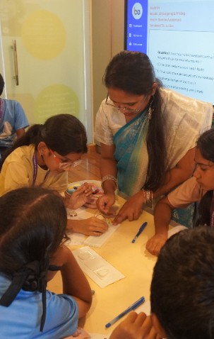 Teacher with students in classroom